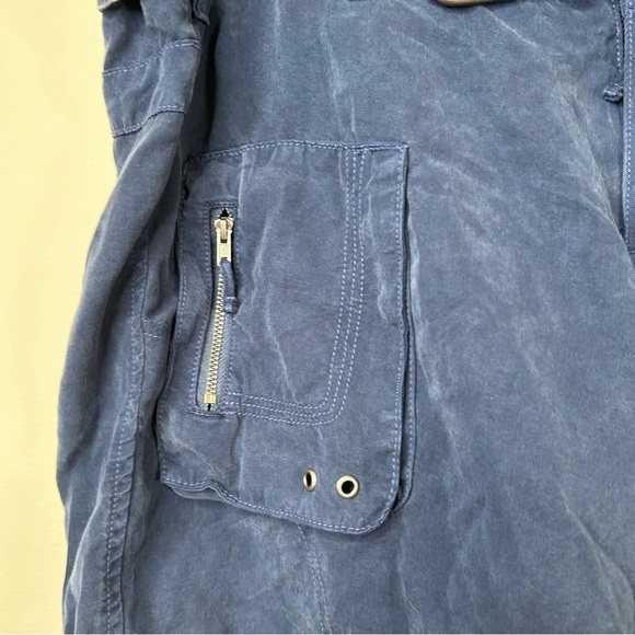 dylan clothing Tencel Cargo Shorts Cuffed and Belted Navy Size 10 - Picture 6 of 9